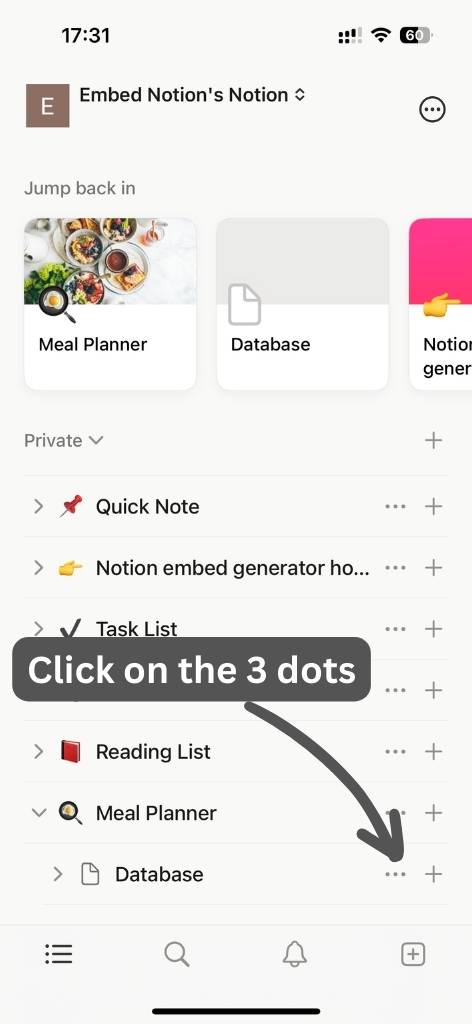 Click on the 3 dots