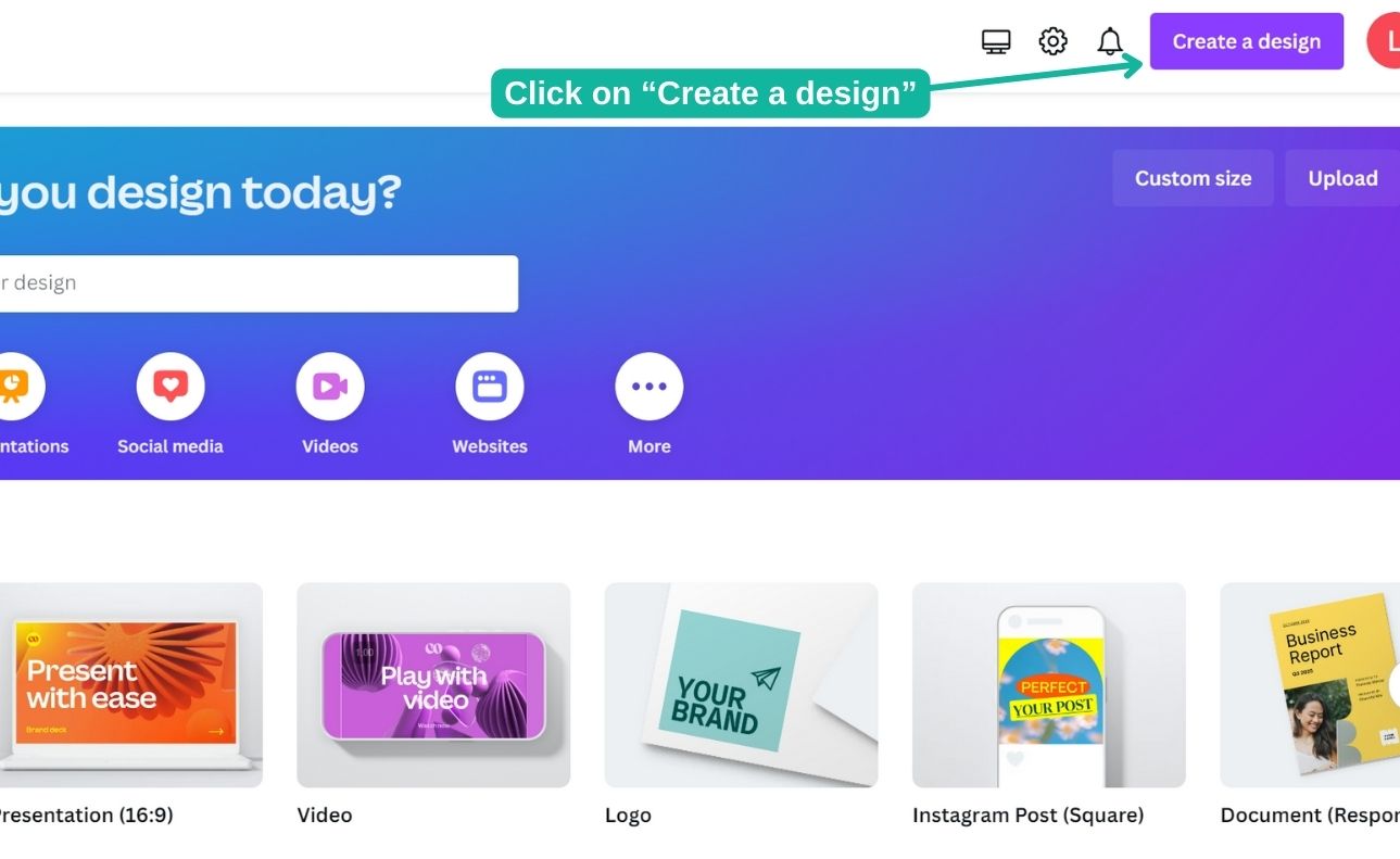 Create design in Canva
