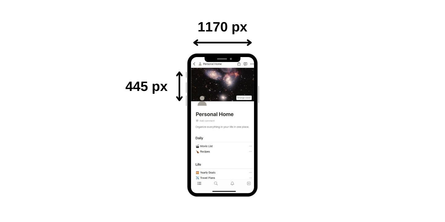 Notion cover size mobile